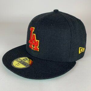 Los Angeles Dodgers MLB Black New Era 59Fifty Hemp Fitted Hat Mens 7 5/8 New